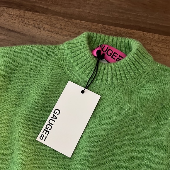 Worn once GAUGE81 Istanbul metallic alpaca blend Pullover In Apple Green - Picture 3 of 4